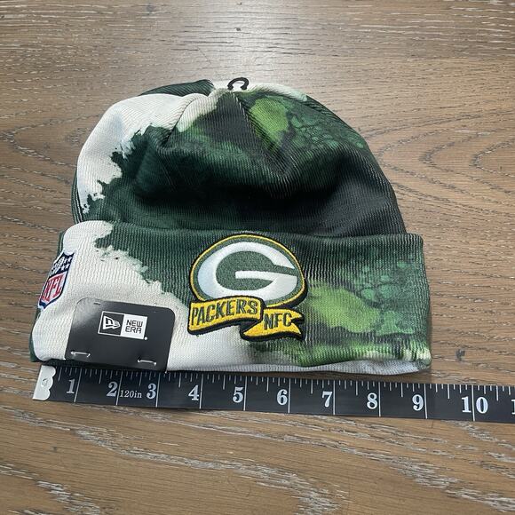 New Era NFL Green Bay Packers Ink Die Knit Hat Beanie Cap OSFM Football Logo - Picture 5 of 6